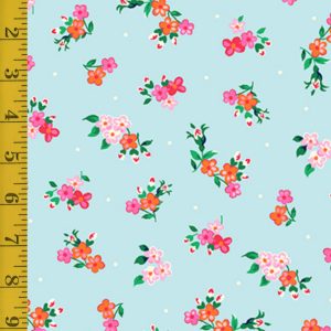 Quilting Treasures Paisley Punch: Small Tossed Floral - Dusty Blue - 25-6546