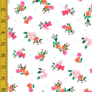 Quilting Treasures Paisley Punch: Small Tossed Floral - White - 25-6547