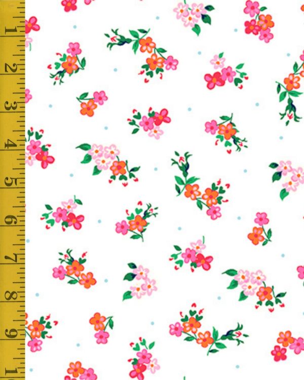 Quilting Treasures Paisley Punch: Small Tossed Floral - White - 25-6547