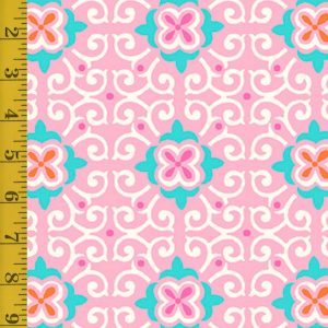 Quilting Treasures Paisley Punch: Floral Medallion - Pink - 25-6549
