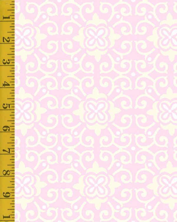 Quilting Treasures Paisley Punch: Floral Medallion - Pale Pink - 25-6550