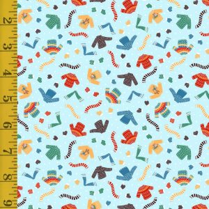 Quilting Treasures Winter Forest Friends: Sweaters and Scarf Toss - Blue - 25-6554