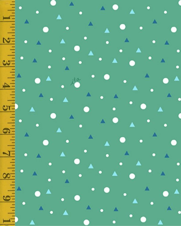 Quilting Treasures Winter Forest Friends: Circles and Triangles - Dk. Mint - 25-6561