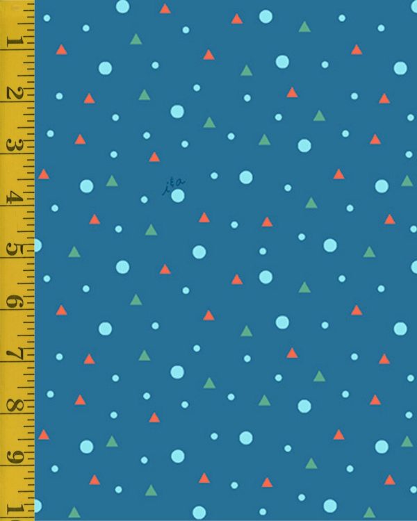 Quilting Treasures Winter Forest Friends: Circles and Triangles - Denim - 25-6563