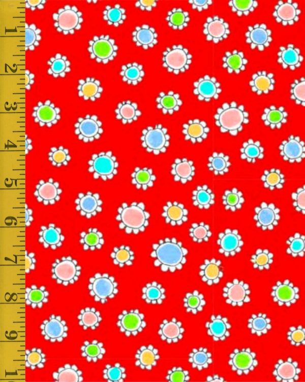 Quilting Treasures Twilight Garden: Small Floral - Red - 25-6567