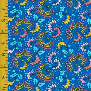 Quilting Treasures Floral Flirtation: Floral Flare - Royal - 25-6576
