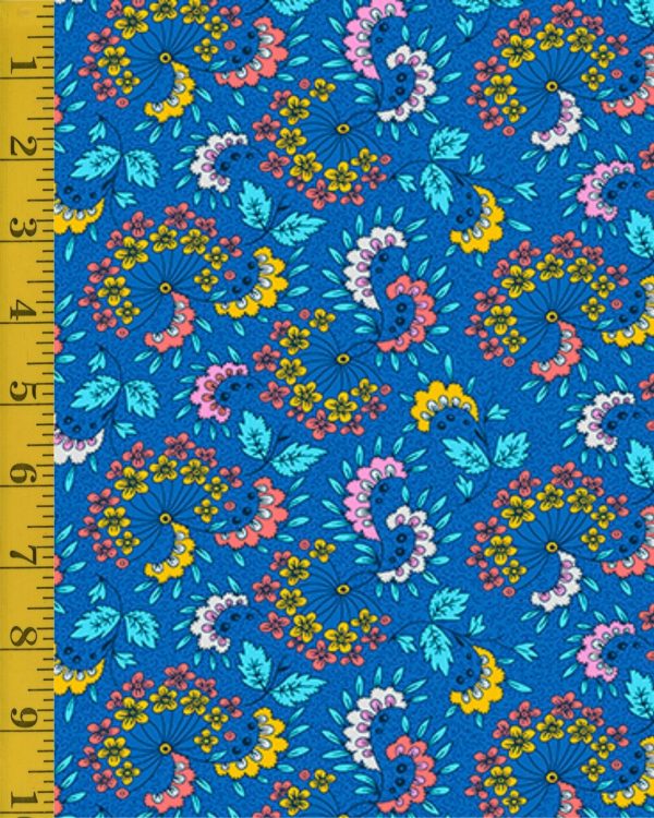 Quilting Treasures Floral Flirtation: Floral Flare - Royal - 25-6576