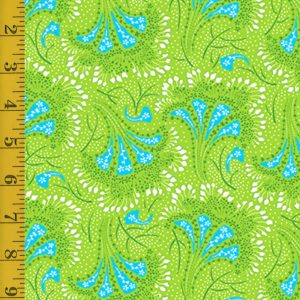 Quilting Treasures Floral Flirtation: Fan Floral - Lime - 25-6577