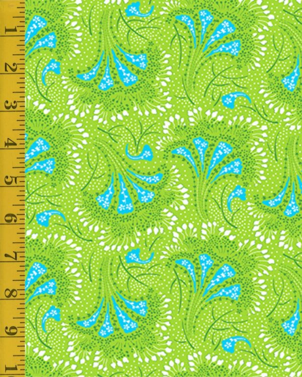 Quilting Treasures Floral Flirtation: Fan Floral - Lime - 25-6577