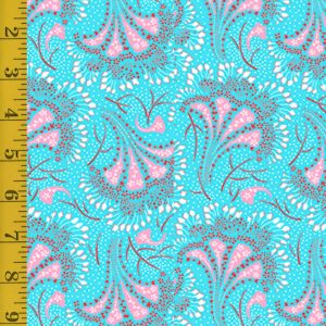 Quilting Treasures Floral Flirtation: Fan Floral - Aqua - 25-6579