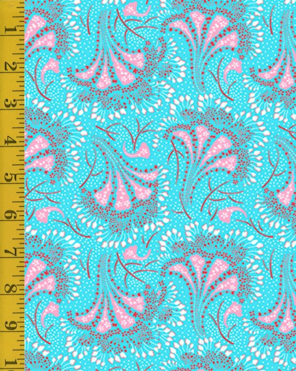 Quilting Treasures Floral Flirtation: Fan Floral - Aqua - 25-6579