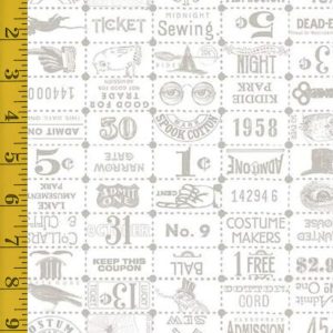 Riley Blake Designs Costume Maker's Act II - Ticket Grid - White - 25-8533