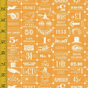 Riley Blake Designs Costume Maker's Act II - Ticket Grid - Orange - 25-8534
