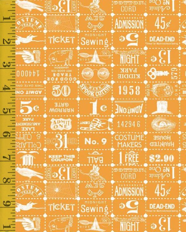 Riley Blake Designs Costume Maker's Act II - Ticket Grid - Orange - 25-8534