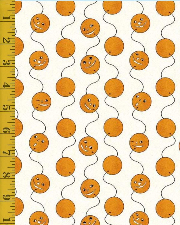 Riley Blake Designs Costume Maker's Act II - Jack-O-Lantern Balloons - White - 25-8535