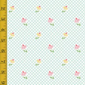 Riley Blake Designs Summer Skies and Fireflies: Cone Flowers - White - 25-8555