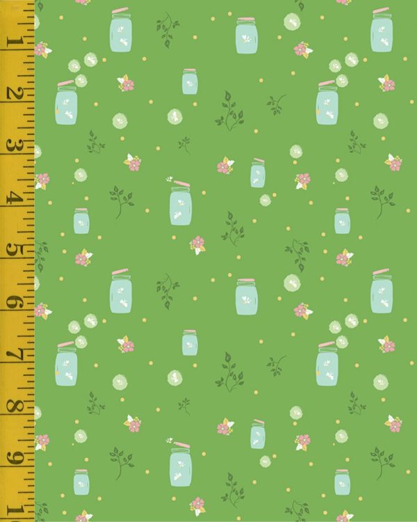 Riley Blake Designs Summer Skies and Fireflies: Fireflies - Green - 25-8556
