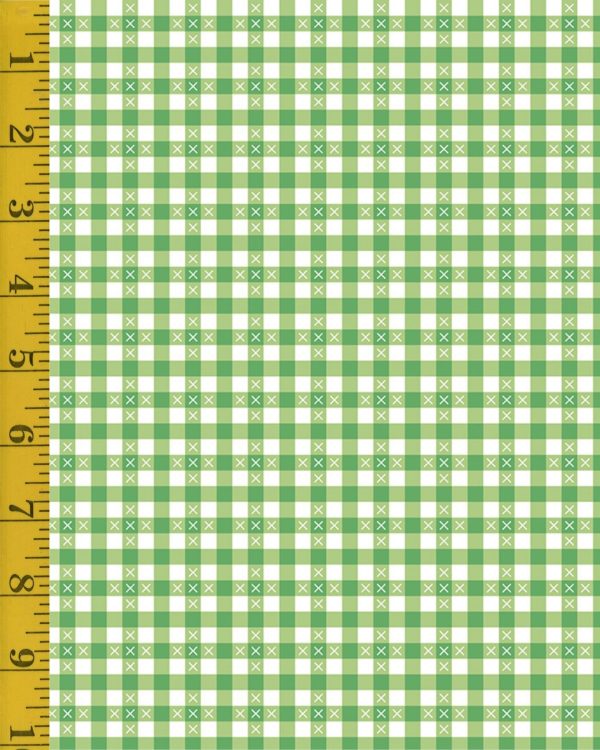 Riley Blake Designs Summer Skies and Fireflies: Gingham - Green - 25-8559