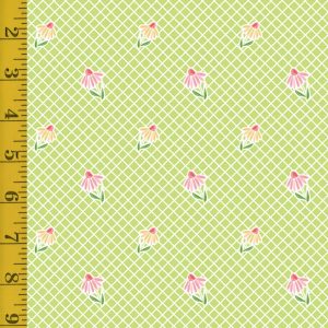 Riley Blake Designs Summer Skies and Fireflies: Cone Flowers - Lime - 25-8564