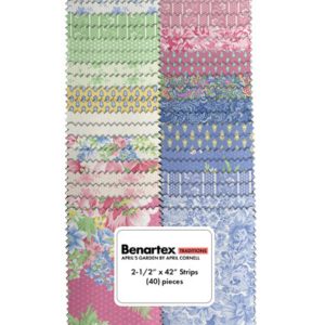 Benartex April's Garden: April's Garden Strip-pies - 26-4830