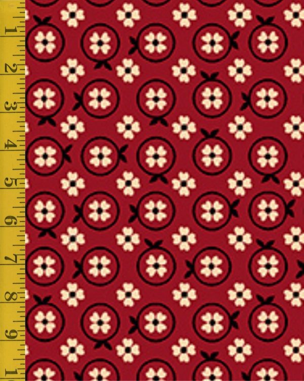 Quilting Treasures Oxford Archival: Set Flower - Brick #25-6585