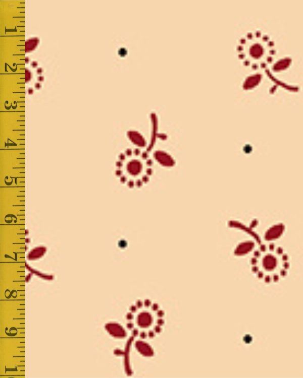 Quilting Treasures Oxford Archival: Ditsy - Cream/Brick #25-6587