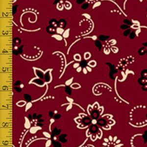 Quilting Treasures Oxford Archival: Floral w Dotted Scroll - Brick #25-6589