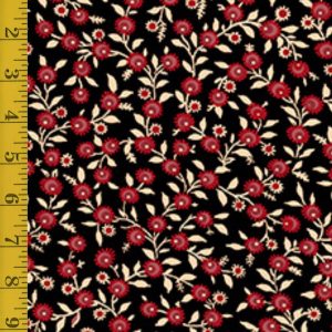 Quilting Treasures Oxford Archival: Flower Vine - Black #25-6591