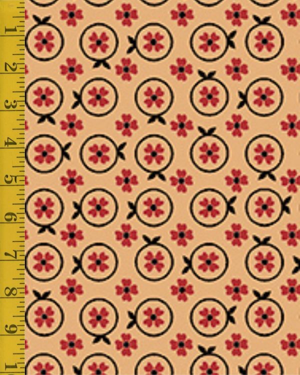 Quilting Treasures Oxford Archival: Set Flower -Tan #25-6592