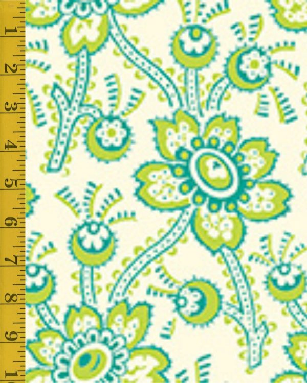Quilting Treasures Oxford Revival: Packed Floral - Cream/Chartreuse #25-6597