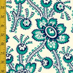 Quilting Treasures Oxford Revival: Packed Floral - Cream/Jade #25-6598