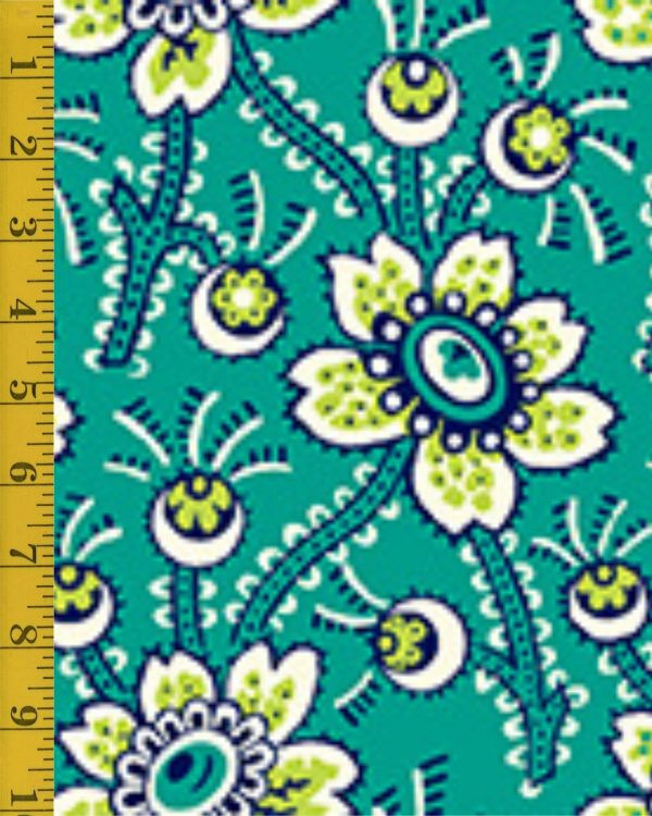 Quilting Treasures Oxford Revival: Packed Floral - Jade #25-6599