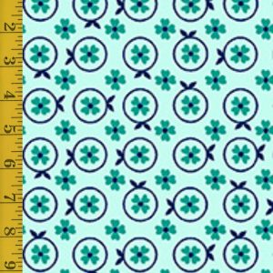 Quilting Treasures Oxford Revival: Set Flower - Aqua #25-6602