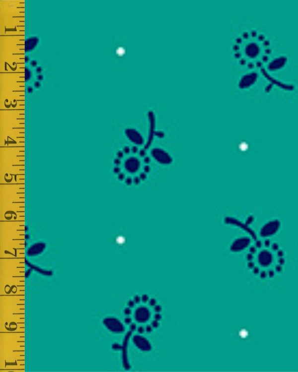 Quilting Treasures Oxford Revival: Ditsy - Jade/Navy #25-6603
