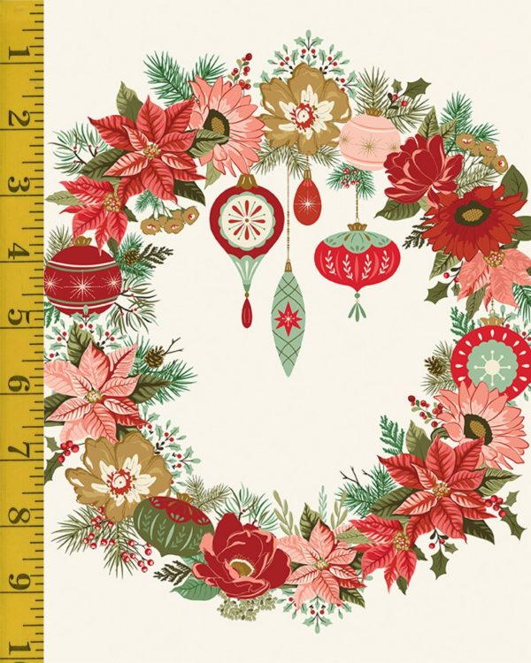 Riley Blake Designs Glisten: Wreath Panel - Multi #25-8582