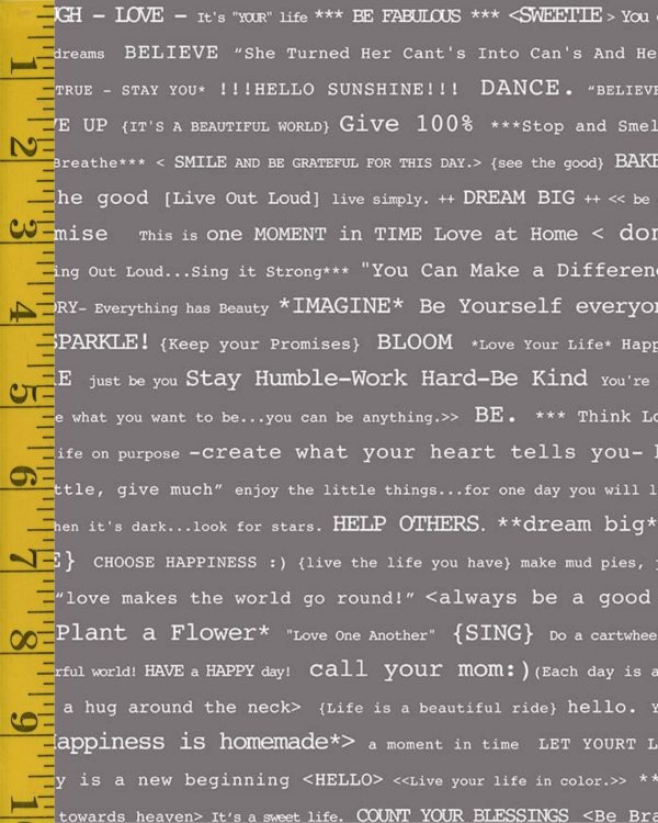 Riley Blake Designs Bee Basics: Happy Text - Gray #25-8588