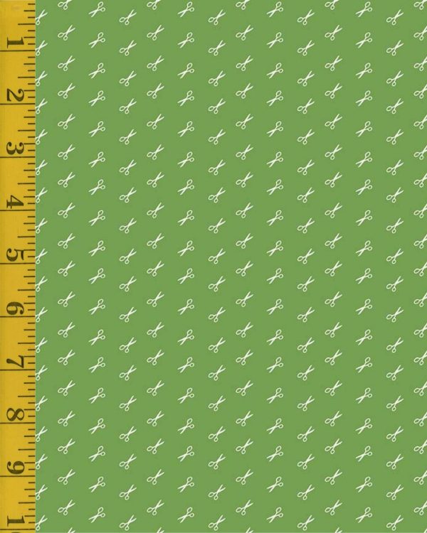 Riley Blake Designs Bee Basics: Scissors - Green #25-8593