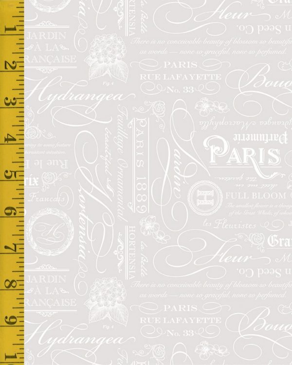 Riley Blake Designs Elegant Essentials: Text - White #25-8611