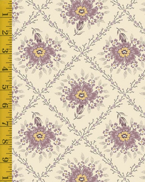 Andover Fabrics Wildflower Cottage: Trellis - Pansy #26-1407