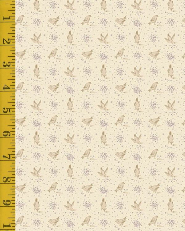 Andover Fabrics Wildflower Cottage: Meadowlarks - Parchment #26-1428