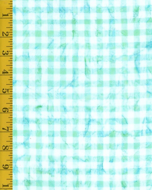 Riley Blake Designs Expressions Batiks Daisy Dots: Gingham - Winter Mint  #26-8671