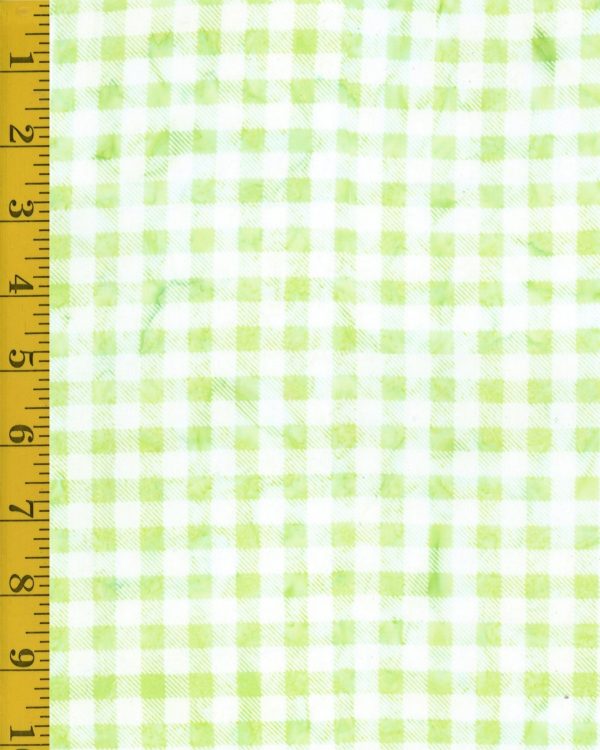 Riley Blake Designs Expressions Batiks Daisy Dots: Gingham - Chartreuse #26-8672