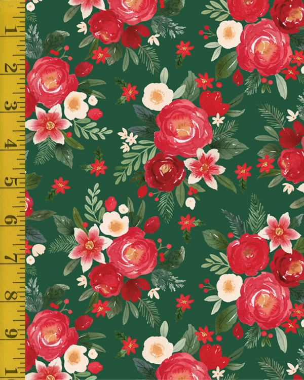 Riley Blake Designs Charming Christmas: Main - Green #26-8737