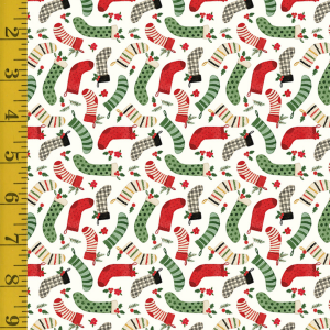 Riley Blake Designs Charming Christmas: Stockings - Cloud #26-8743