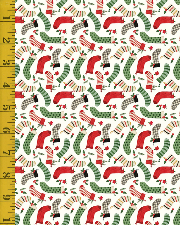 Riley Blake Designs Charming Christmas: Stockings - Cloud #26-8743