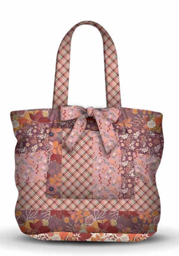 Riley Blake Designs: Evening on the Prairie: Cottage Core Tote Panel - Grape #26-8747 - Image 2