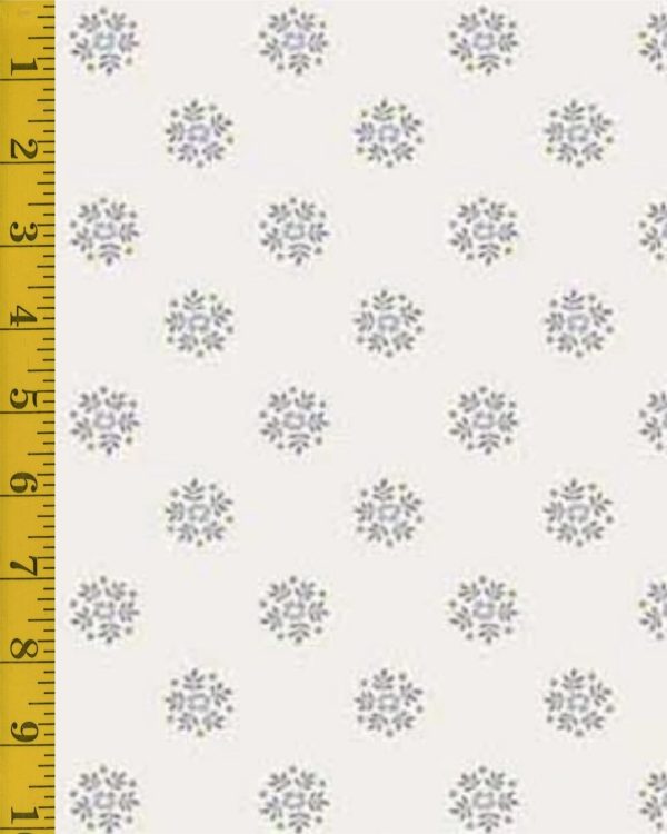 Andover Fabrics: Petit Point: Flower Circles - Gray #26-1440