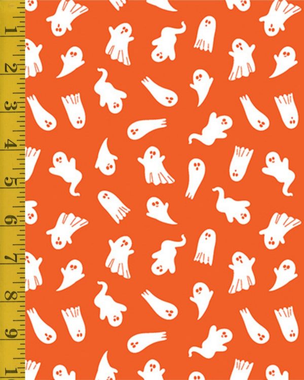 Benartex: Black & Boo: Little Ghosts - Orange #25-4572