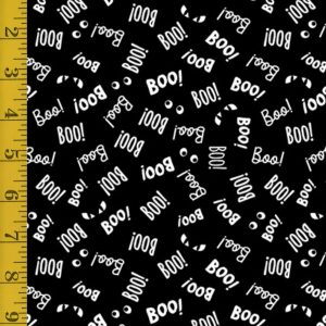 Benartex: Black & Boo: Say Boo - Black #25-4573