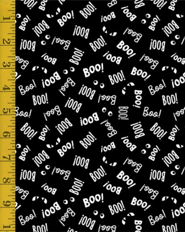 Benartex: Black & Boo: Say Boo - Black #25-4573